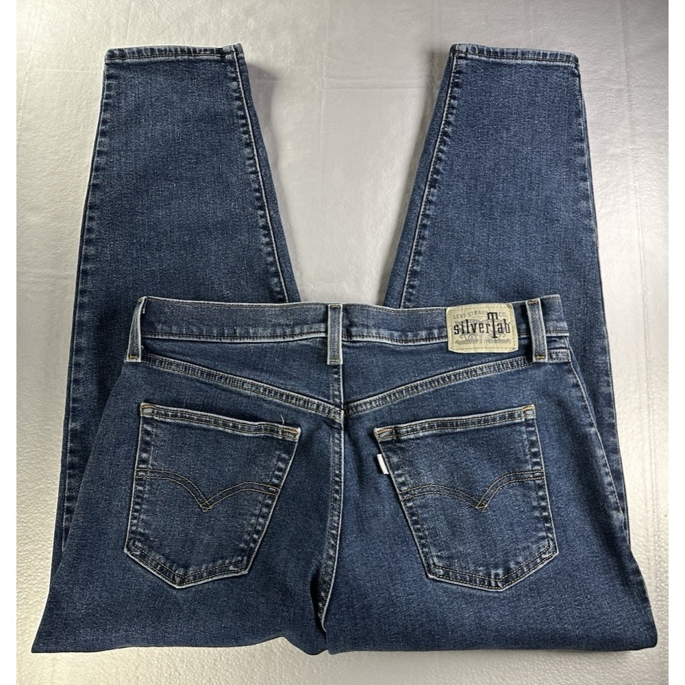 Silver Tab Levis Jeans‎ Womens 32x25.5 Blue Mom Jean Medium Wash Denim Stretch